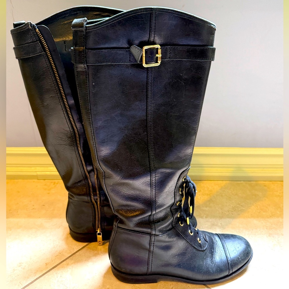 Tory Burch women’s knee high black boots size 8